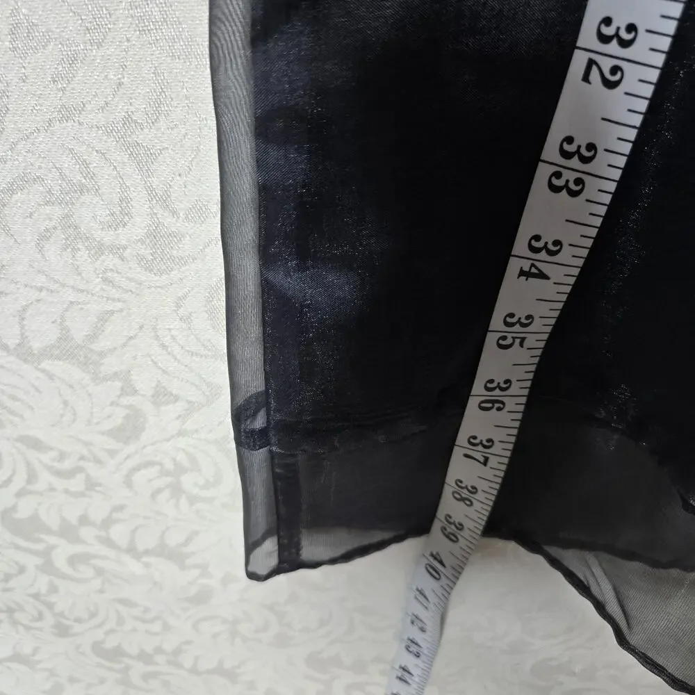 VTG Apostrophe Chiffon Satin Maxi Skirt 12 Black Union Made Label Party Formal